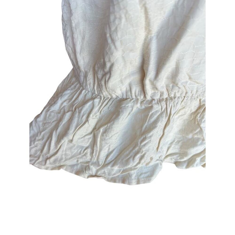 11 Honore Women's Peplum Blouse Puff Sleeve Ivory Jaquard Size 20 NEW With Tags - Picture 4 of 10